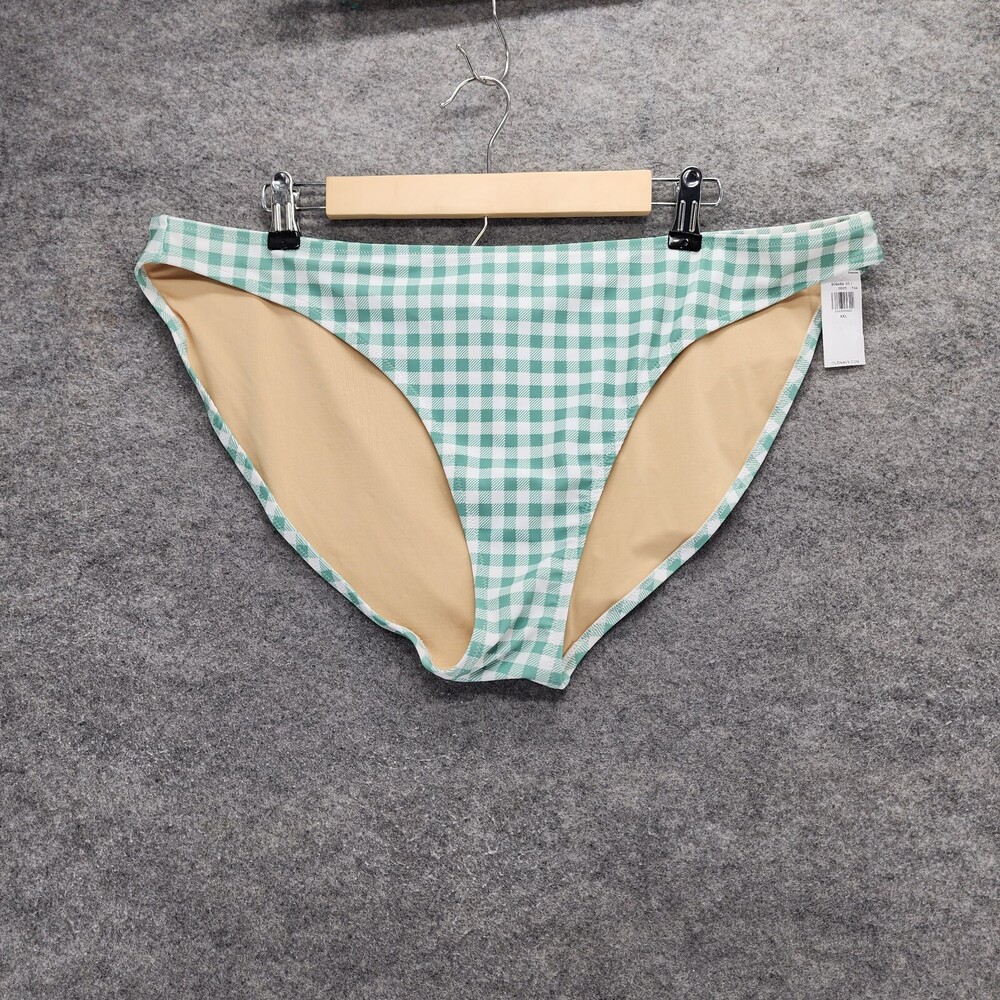 Old Navy Bikini Bottom Womens XXL Green Check Gingham